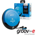 GROOV-E RETRO SERIES PERSONAL PORTABLE CD PLAYER WALKMAN - BLUE - GVPS110/BE
