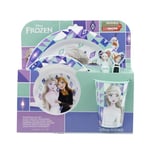 My sweety pop - Set de vaisselle Frozen pour enfant - coffret repas - ensemble 5 pièces - Assiette - Bol - Verre - Fourchette – cuillère - La Reine Des Neiges