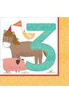 Barnyard 3rd Birthday Disposable Napkins (Pack of 16)