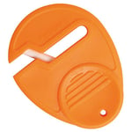 Fiskars Élimeur à ciseaux universel, Pour droitiers et gauchers, Pierre à aiguiser en céramique/Support plastique, Orange, Sewsharp, 1003871