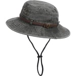 Solhatt Herr Vikbar Safarihatt Anti UV Utomhus bergsklättring Resehatt Fisherman Cap Bucket Hat，Militärgrön black