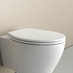 Abattant WC plastique Lunette WC moderne, Cuvette toilette fermeture en douceur enfant et adulte, Blanc, 44,6x37,1x5,2cm, U2004