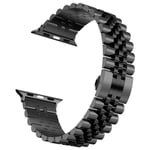 Stainless Steel Royal Bracelet Apple Watch Armband - Elegant & Stilig - Till 42 mm / 44 mm / 45 mm / 49 mm - Välj Färg! Svart
