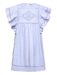 Broderie Anglaise Ruffled Dress Blue Mango