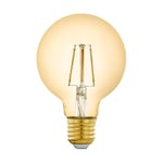 EGLO connect.z Ampoule LED E27 connectée, G80, ZigBee, contrôlable par appli et commande vocale, dimmable, blanc chaud, 500 lumens, 5 watts, ambré, design vintage