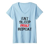 Womens Eat Sleep Pray Repeat V-Neck T-Shirt