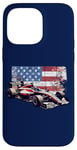 iPhone 14 Pro Max Vintage Auto Racing Car American Flag 4th of July, Auto Race Case