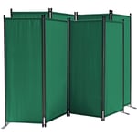 2 pièces Paravent 220 x 165 cm Séparateur de tissu Jardin en 4 parties pliable Balcon Écran de confidentialité partition Vert