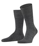 FALKE Men's Airport Socks, Merino Wool Cotton, Grey (Dark Grey 3070), 13-14 (1 Pair)