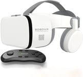 Casque Réalité Virtuelle 3d Vr Avec Télécommande, Visionneuse Vr Stéréo Pour Films Jeux Imax Lunettes Vr Sans Fil Bluetooth Compatibles Avec Iphone Ios/Android De 4,7-6,3"" ( Color : White , Size : B0