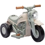 Aiyaplay - Moto électrique enfant chopper 6V env. 3Km/h 3 roues effets lumineux sonores fonction bulles vert beige