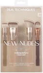 Real Techniques New Nudes Nothing But You Face Kit, Makeup Brushes For Blush, Contour, Concealer, & Foundation, Includes Makeup Mixing Palette, Custom Makeup, 5 Piece Set