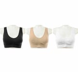 3 Pack Womens Seamless Comfort Bra Comfy Shapewear Sports Stretch Crop Top Vest