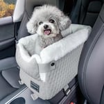 Petsfit Siège Auto pour Chat Chien, Panier Chat Voiture pour Petit Animal de Compagnie avec Crochets de Protection sûrs, Siège Auto de Voyage Amovible et Lavable pour Chien Chat,Gris