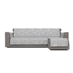 Italian Bed Linen “Glamour” Housse de canapé antidérapante avec Chaise-Longue Droite, Gris Clair, 190 cm