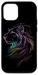 Coque pour iPhone 12/12 Pro Profil du spectre cosmique du Majestic Vibrant Lion