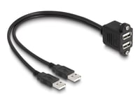 Delock - Usb-Förlängningskabel - Usb (Hane) Till Usb (Hona) Skruvbar - Usb 2.0 - 1 M - Svart