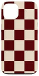 Coque pour iPhone 13 Damier classique marron crème à carreaux