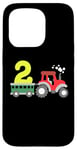 Coque pour iPhone 15 Pro Tracteur agricole 2ème anniversaire 2 ans pour tout-petits garçons enfants