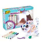 CRAYOLA Washimals Jumbo Pets - Big Jenny, Le Gros Chaton à Colorier, Laver et Recolorier, 15 cm, Kit avec 5 Feutres Lavables et Brosse, Jeu et Cadeau pour Les Enfants à partir de 3 Ans, 74-7518