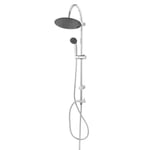 Colonne de douche sans robinetterie avec pommeau + barre réglable + douchette 1 jet + flexible chrome GoodHome Blyth