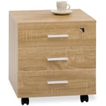 Caisson de bureau IGOR 3 tiroirs – En bois coloris chêne sonoma