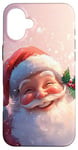 iPhone 16 Plus Vintage Pink Christmas Cute Funny Santa Claus Holiday Xmas Case