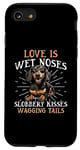 Coque pour iPhone SE (2020) / 7 / 8 Teckel blaireau wiener saucisse chien Love is wet nezes