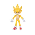 Sonic The Hedgehog Sonic 3 Movie Super Sonic Collector Toy Figure by Jakks Pacific, Stands 5” / 13 cm Tall, Highly Articulated for Boys/Girls, Officially Licensed 3 Movie, Suggested for Ages 3+