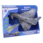 EUROPEAN FORCE - Avion de Chasse - Véhicules À Friction - 021171 - Gris - Plastique - Militaire - Jouet Enfant - Véhicules d'Interventions - 26 cm x 20 cm - À Partir de 3 Ans