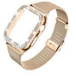 Case+ metallrem för iWatch Band Ultra 2 Armband i rostfritt stål för Apple Watch 9 8 7 45 mm 44 mm 40 mm 41 mm Series 6 5 4 rose gold Series456 SE 44MM