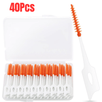 Prasacco 40 Pieces Interdental Brushes Teepee Brush Toothpicks Tooth Floss Pick