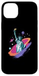 Coque pour iPhone 14 Plus Statue de la Liberté USA tenant une torche flamboyante avec des plantes