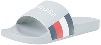 Tommy Hilfiger Men's Pool Slides, Grey (Antique Silver), 10,5