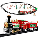 THE TWIDDLERS 31 Pièces Train de Noël Électrique avec Rails, Lumières, Sons & Accessoires - avec Boîte-Cadeau - Déco de Table, Décoration sous Le Sapin de Noël, Cadeau pour Enfants