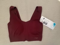 Sloggi Zero Feel Non Wired Bra Top Pull On Bra XS 10186804 Burgundy BNWT