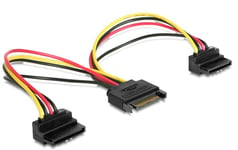 DELOCK – Cable Power SATA 15pin > 2x SATA HDD, angled (60128)