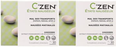 C'ZEN Etats Nauséeux Mal des Transports - Nausées Matinales 30 comprimés Comprimé(S) 2x30 pc(s)