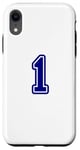 Coque pour iPhone XR 1 numéro universitaire bleu sport