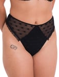 Curvy Kate Womens CK066212 Frill Me High Waist Thong - Black Cotton - Size 8 UK