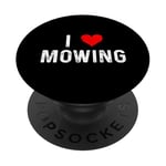 I Love Mowing – Heart – Tondeuse à gazon pour gazon PopSockets PopGrip Adhésif