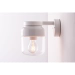 Ohm Wall Vägglampa LED E27 Vit 140/205 Klarglas IP44