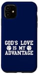 Coque pour iPhone 11 God's Love is My Advantage Christian Tennis Jesus Christ