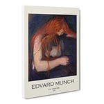 The Vampire Vol.1 By Edvard Munch Exhibition Museum Painting Canvas Wall Art Print Ready to Hang, Framed Picture for Living Room Bedroom Home Office Décor, 20x14 Inch (50x35 cm)