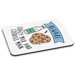 Beware Crazy Milk And Cookies Man PC Computer Mouse Mat Pad Funny Food Lover