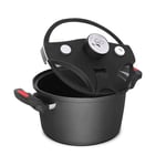 Mijoteuse 5L - Marmite jusqu'à 8 convives - Température constante 105°C. Compatible avec cuisinière à gaz, électrique, induction. Revêtement antiadhésif et facile à nettoyer.