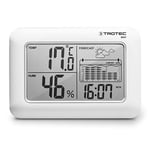 TROTEC Thermo-hygromètre/Station météo BZ07 sans fil, affiche la température, le degré d'hygrométrie, indicateur de tendance météo, avec fonction réveil