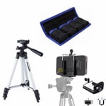 Video Camera Camcorder Tripod Stand Monopod +Phone Clip Holder+Battery Pouch Bag