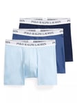 Ralph Lauren Stretch Cotton Boxer Brief, Pack of 3, Blue/Multi