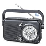 Portable Bluetooth AM FM Radio,1200mAh Battery Powered Radio Loud Speaker1279